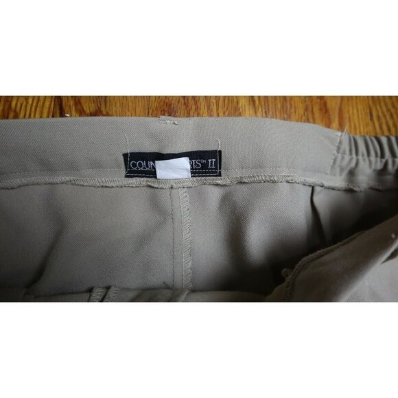 VINTAGE WOMEN'S HIGH WAIST PLEATED BEIGE KHAKI DRESS PANTS - COUNTERPARTS - 36 - Picture 4 of 5